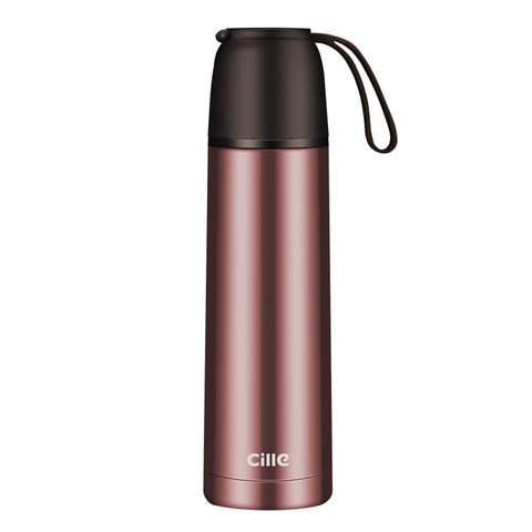 希乐  304不锈钢便携保温杯 500ml  颜色随机