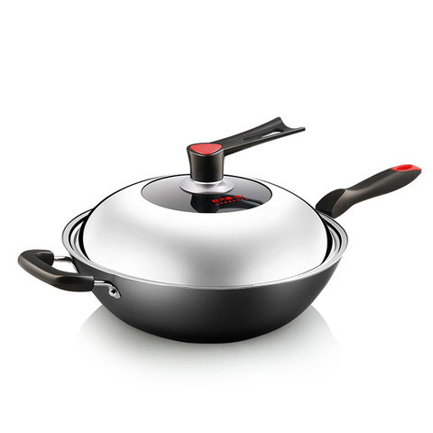 炊大皇 不锈铸铁炒锅 无涂层