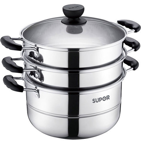 苏泊尔  26cm易存储不锈钢三层蒸锅